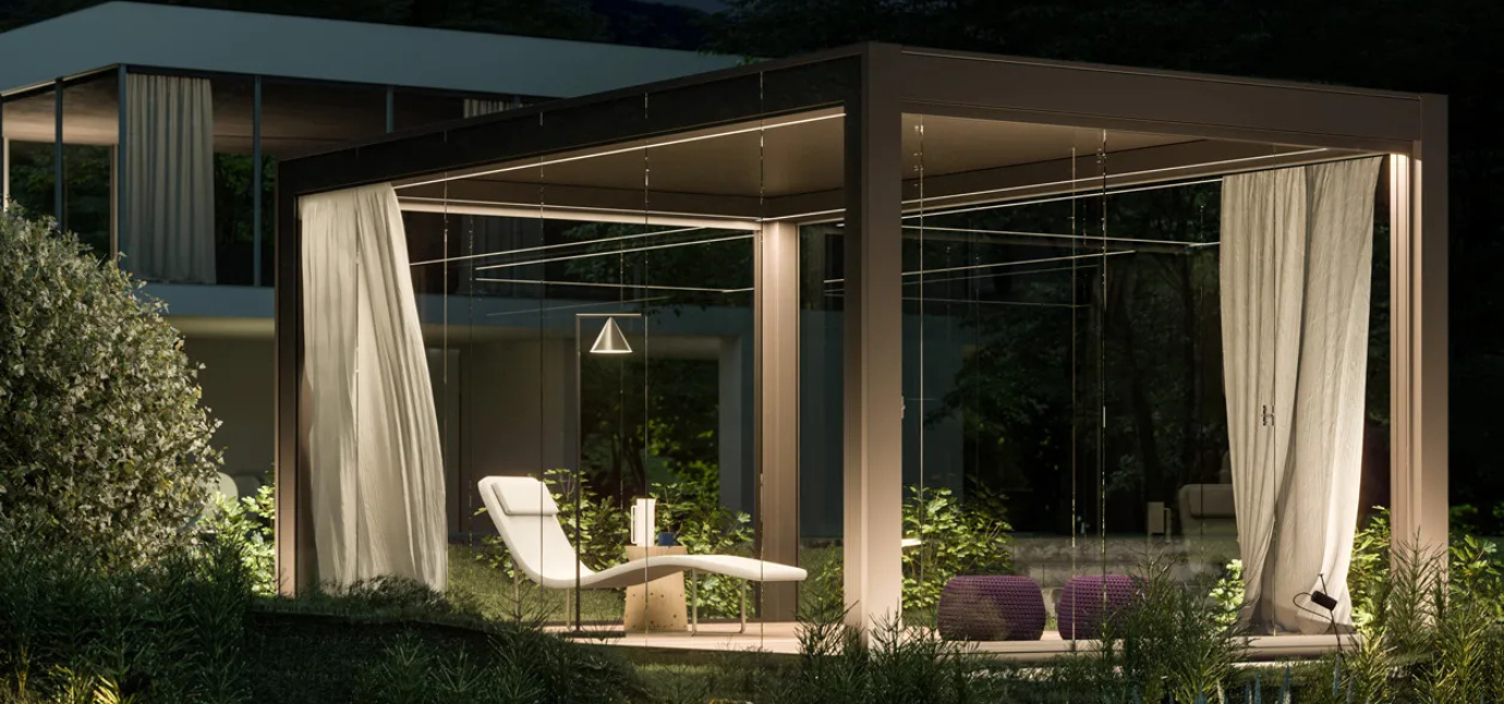 pergole bioclimatiche Pratic illuminazione notturna