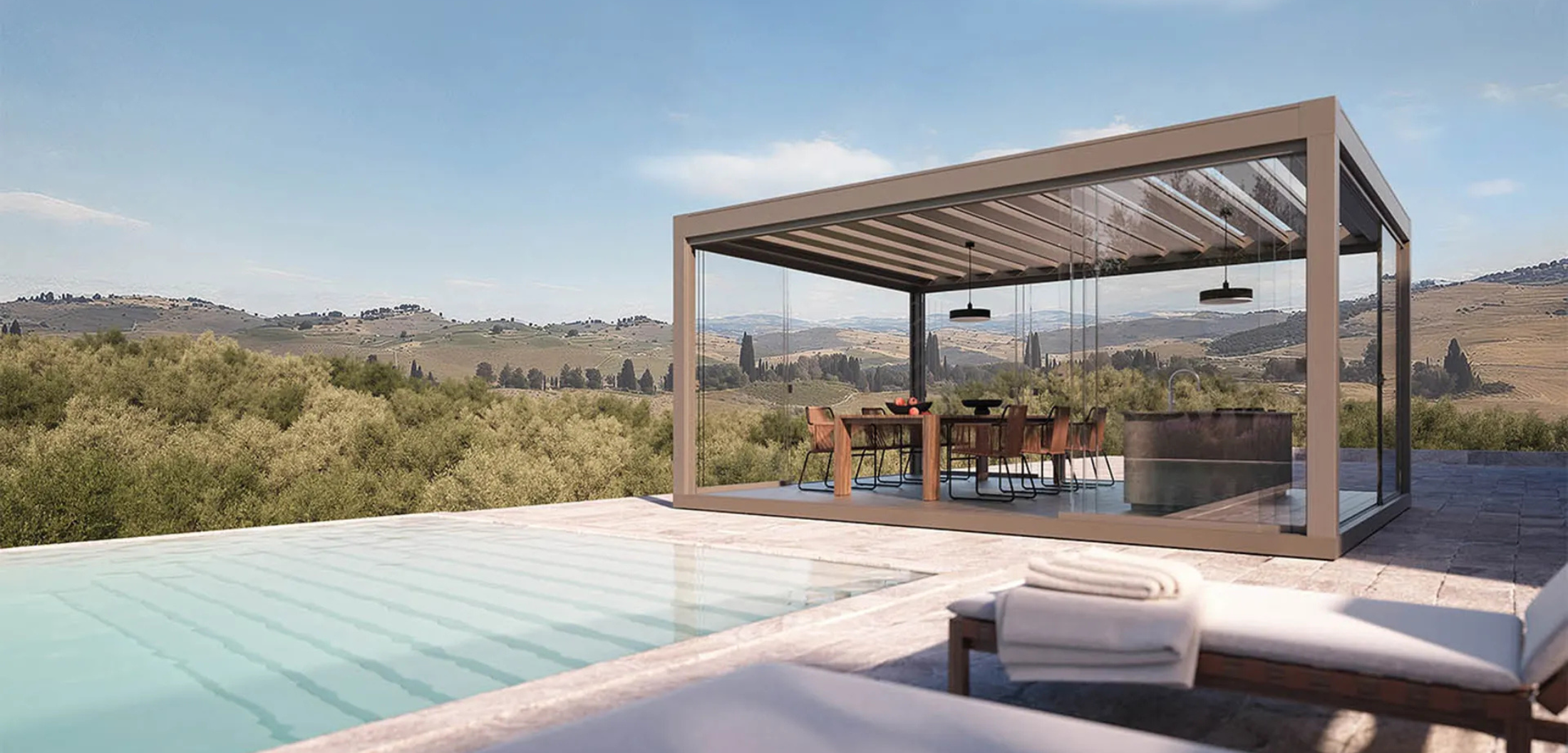 pergole bioclimatiche PRATIC CARRERA: Il Soffitto Sospeso